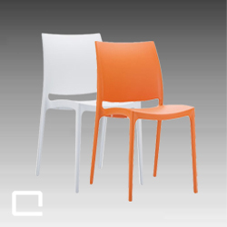 DesignStuhl FRIESO <br /> weiß/ orange